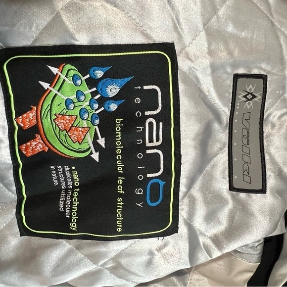 VOLKL Nano Ski Snowboarding Hooded Jacket Coat Womens US 8 Silver Black - Picture 12 of 15